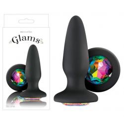 Glams köves análtágító - fekete