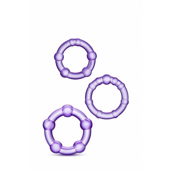 Stay Hard Beaded Cockrings Purple