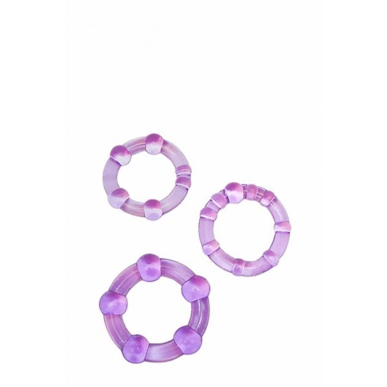 Stay Hard Beaded Cockrings Purple