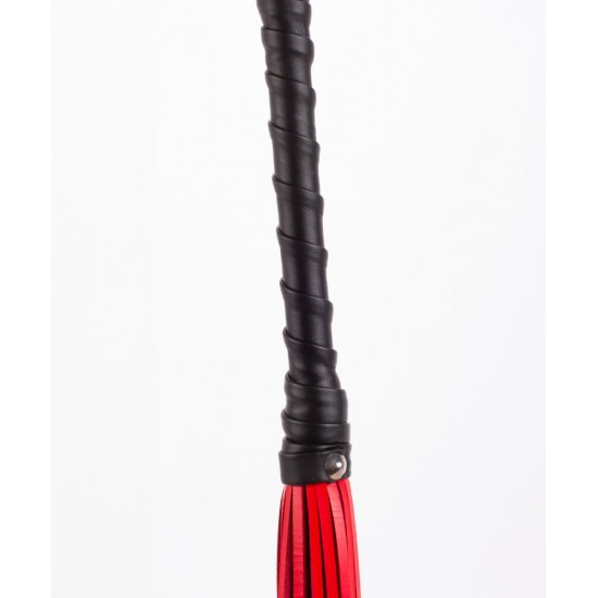 Calf Leather Handle Saddle Leather Tails Red