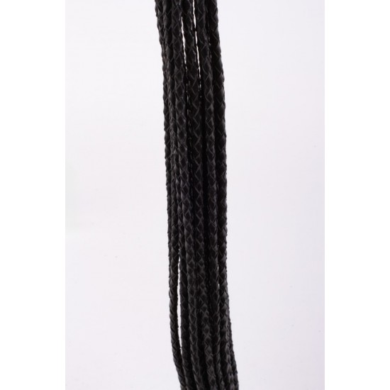 Kid Handle Kid Leather Braided Tails Black