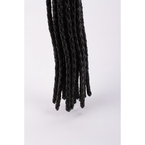 Kid Handle Kid Leather Braided Tails Black