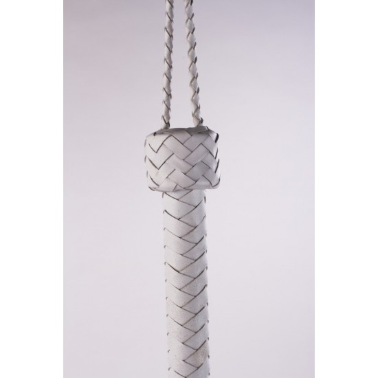 Kid Handle Kid Leather Braided Tails White_B15O25_3