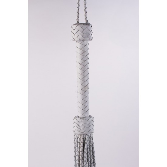 Kid Handle Kid Leather Braided Tails White_B15O25_3
