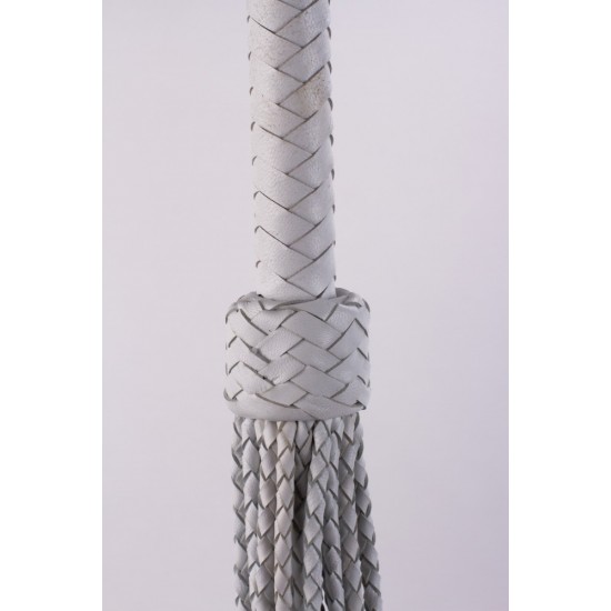 Kid Handle Kid Leather Braided Tails White_B15O25_3