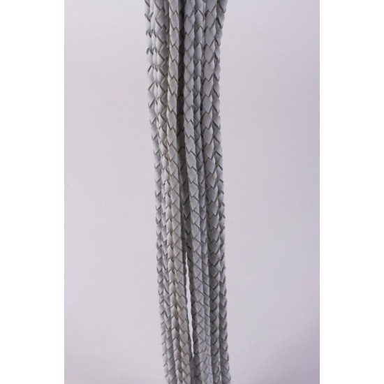 Kid Handle Kid Leather Braided Tails White_B15O25_3