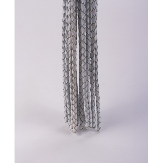 Kid Handle Kid Leather Braided Tails White_B15O25_3