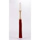 Flogger with Metallic Leather Handle and Suede Leather Tails Red 18