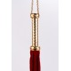 Flogger with Metallic Leather Handle and Suede Leather Tails Red 18