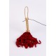 Flogger with Metallic Leather Handle and Suede Leather Tails Red 18
