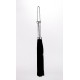 Flogger with Metallic Leather Handle and Suede Leather Tails Black 18