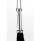 Flogger with Metallic Leather Handle and Suede Leather Tails Black 18