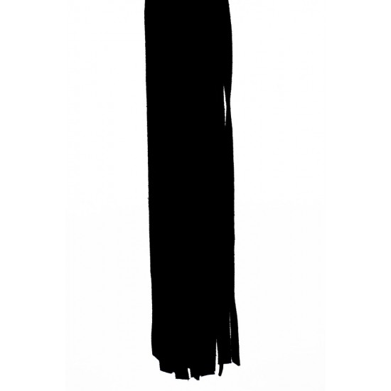 Flogger with Metallic Leather Handle and Suede Leather Tails Black 18
