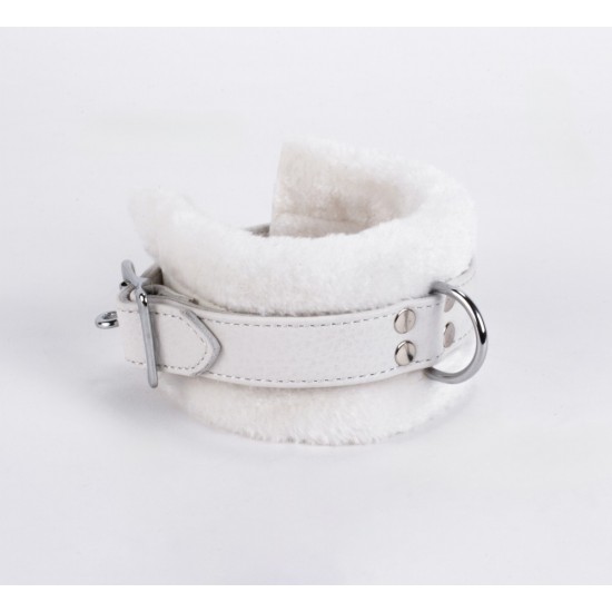 Handcuff Design Made in Calf Softy Leather White