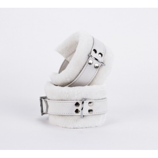 Handcuff Design Made in Calf Softy Leather White