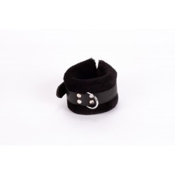 Handcuff Design Made in Calf Softy Leather and Puffed Fur Black