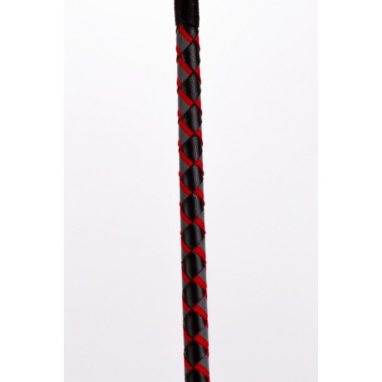 Leather Stick with Neon Strip and Nubuck Leather Top Red