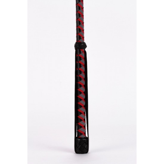 Leather Stick with Neon Strip and Nubuck Leather Top Red