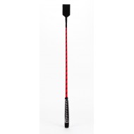 Nylon Stick with Neon Strip and Goat Kid Leather Handle Nubuck Leather Top Red