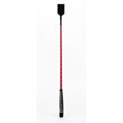 Nylon Stick with Neon Strip and Goat Kid Leather Handle Nubuck Leather Top Red