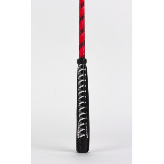 Nylon Stick with Neon Strip and Goat Kid Leather Handle Nubuck Leather Top Red