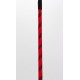 Nylon Stick with Neon Strip and Goat Kid Leather Handle Nubuck Leather Top Red