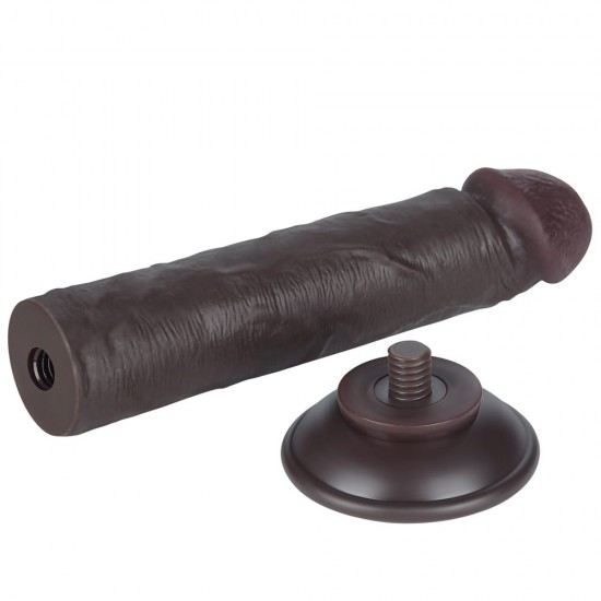 8'' Sliding Skin Dual Layer Dong Black