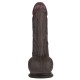 8'' Sliding Skin Pro II Dual Layer Silicone Dong (Black)