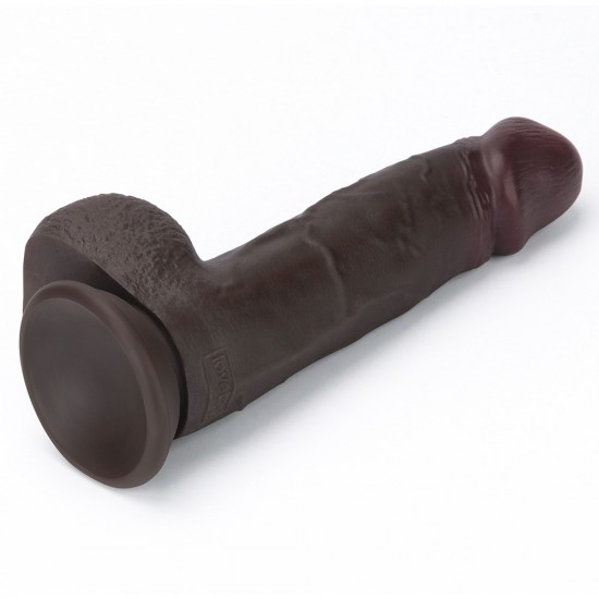 8'' Sliding Skin Pro II Dual Layer Silicone Dong (Black)