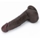 8'' Sliding Skin Pro II Dual Layer Silicone Dong (Black)