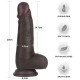 8'' Sliding Skin Pro II Dual Layer Silicone Dong (Black)