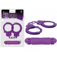 SEX EXTRA - METAL CUFFS & LOVE ROPE PURPLE