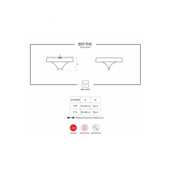 837-THC-1 crotchless thong S/M