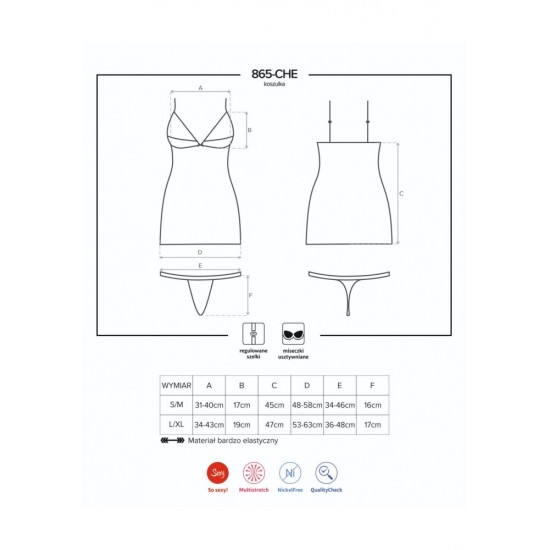 865-CHE-1 chemise & thong S/M