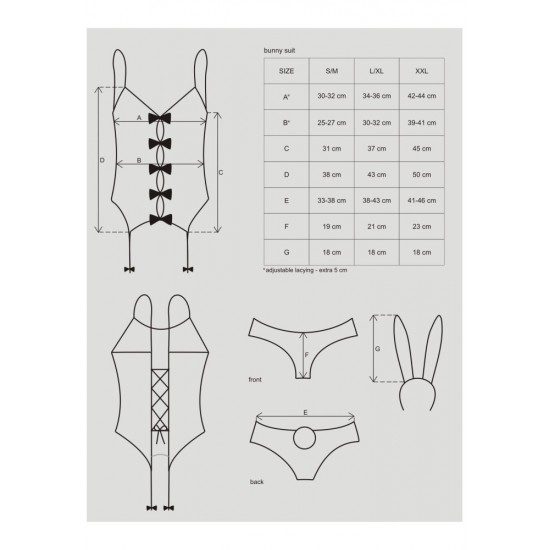 Bunny suit 4 pcs costume pink L/XL
