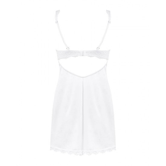 Amor Blanco underwire chemise & thong white S/M