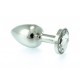 Butt Plug Small Metal With Crystal Clear