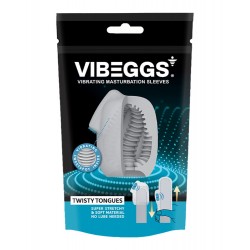 VIBEGGS - Twisty Tongues - Vibrating Masturbation Sleeve - White