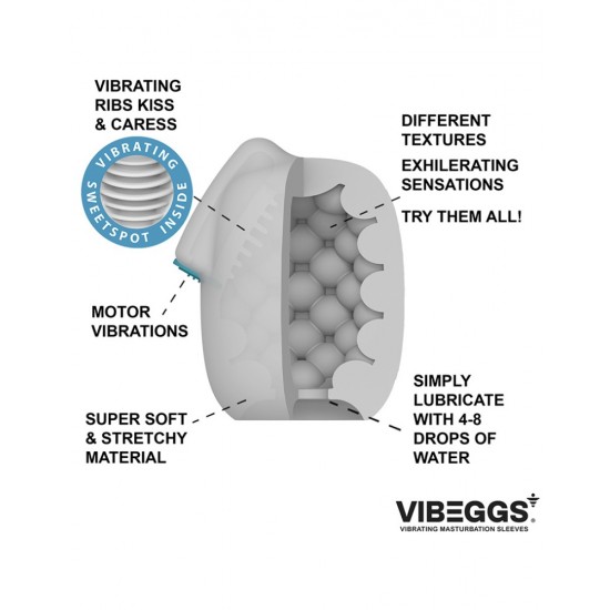 VIBEGGS - Blow Misty - Vibrating Masturbation Sleeve - White