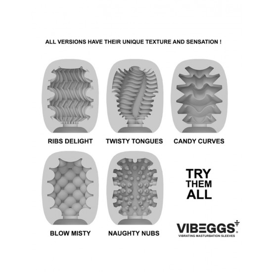 VIBEGGS - Naughty Nubs - Vibrating Masturbation Sleeve - White