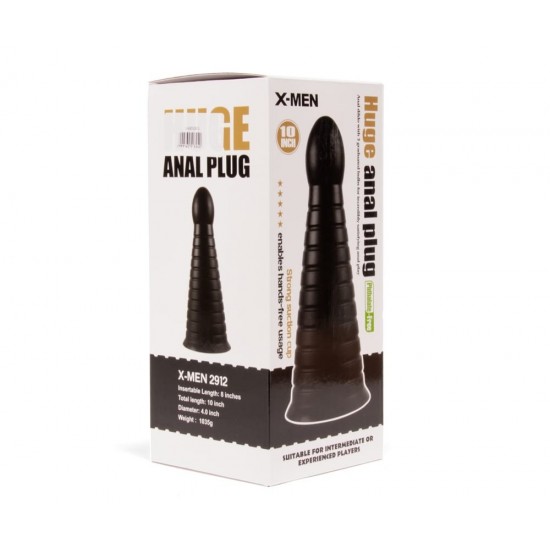 X-MEN 10 inch Huge Anal Plug Black