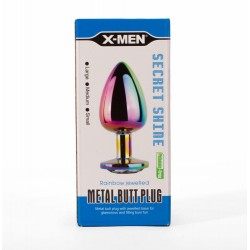 X-MEN Secret Shine Metal Butt Plug Rainbow M