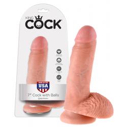 King Cock 7" élethű herés dildó