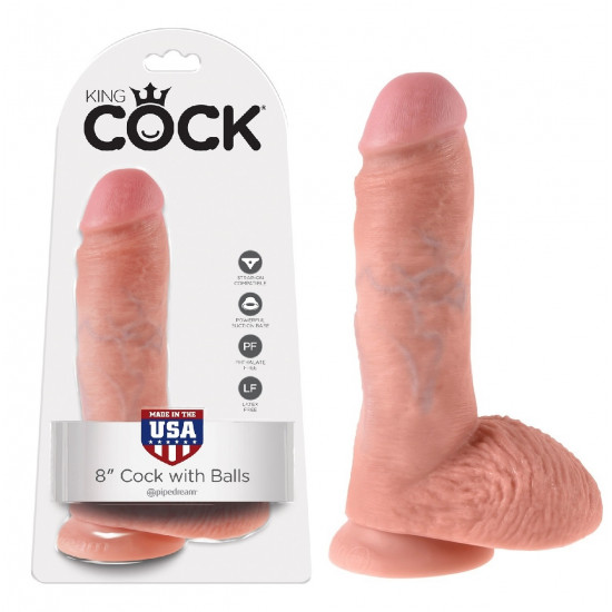 King Cock 8" élethű herés dildó