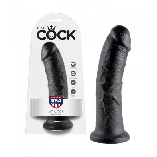 King Cock 8" élethű dildó - fekete