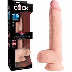 King Cock Plus Triple Density Fat 10" bőrhatású élethű dildó
