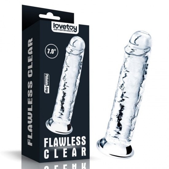 Flawless 7" Clear áttetsző realisztikus dildó