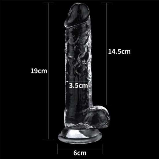 Flawless 7,5" Clear áttetsző realisztikus dildó