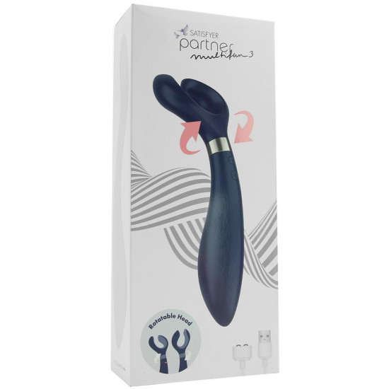 Satisfyer Partner Multifun 3 akkus párvibrátor - kék