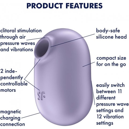 Satisfyer Pro To Go 2 léghullámos csiklóizgató - lila